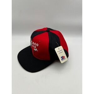 NWT Vintage Chicago Bulls Starter Snapback Hat Red Black Pinwheel Wool NBA Cap